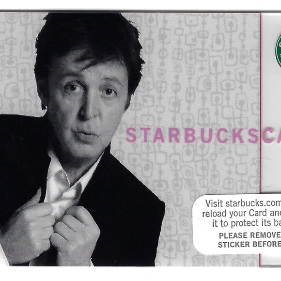 Starbucks Card 2007 PAUL McCARTNEY Collectible Cards Original Logo - Picture 2 of 3